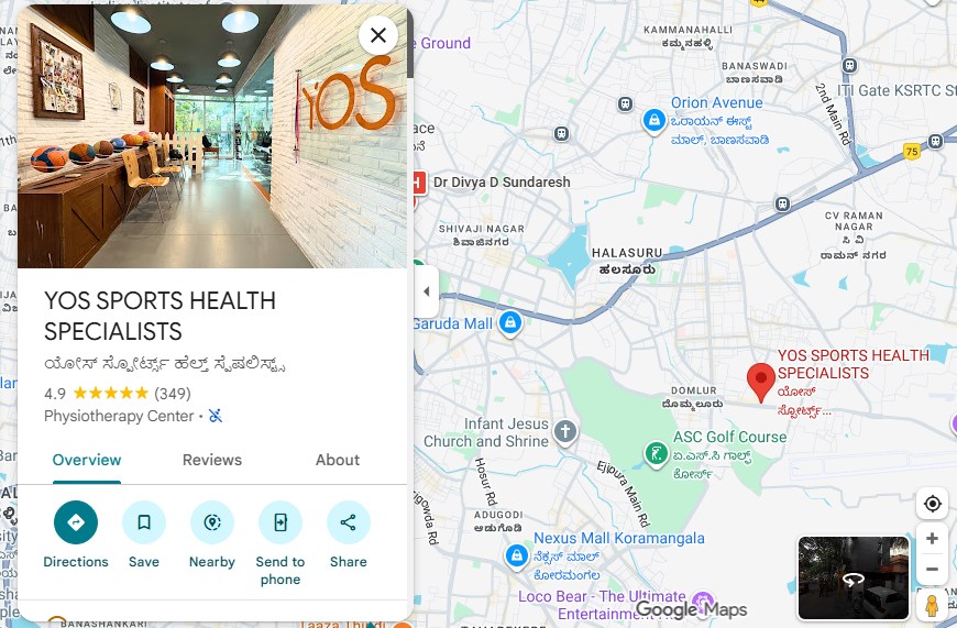 Map and locations for YOS Sports Health clinics